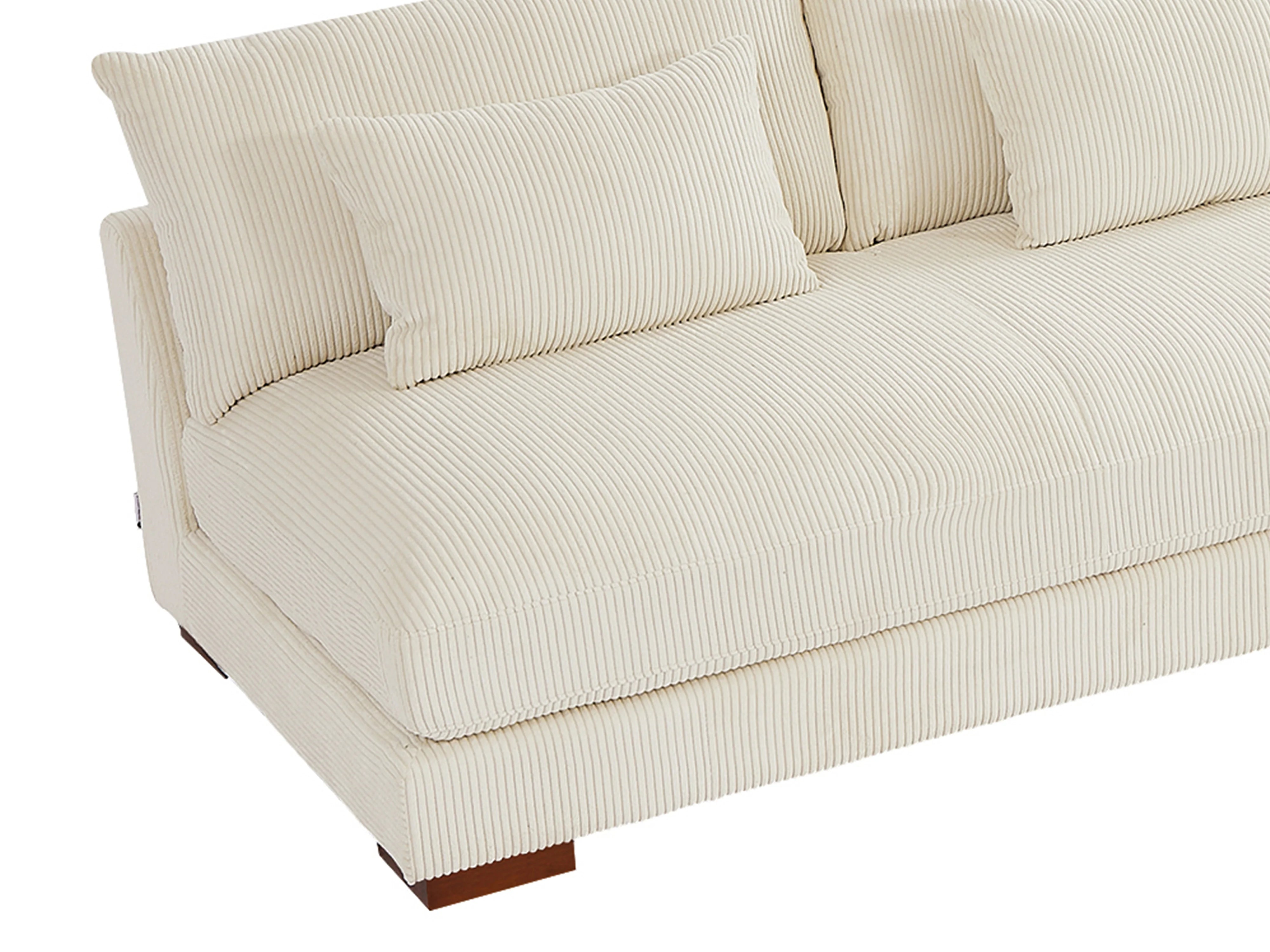 Canapé velours côtelé d'angle réversible beige - SPERONE