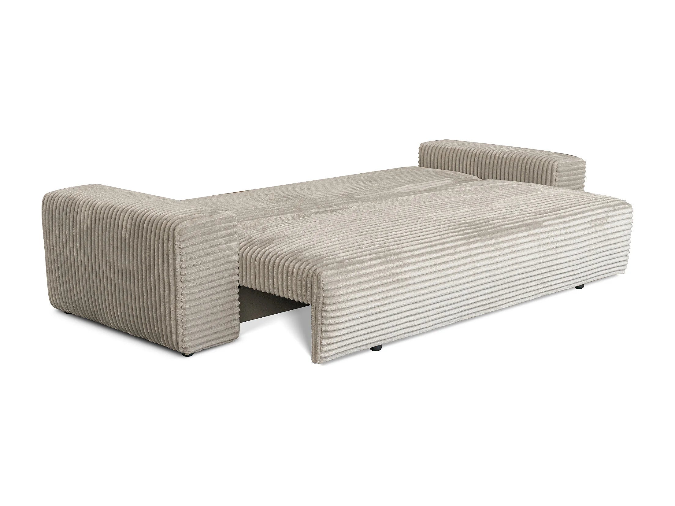 Canapé velours côtelé convertible 3 places beige - CORDO