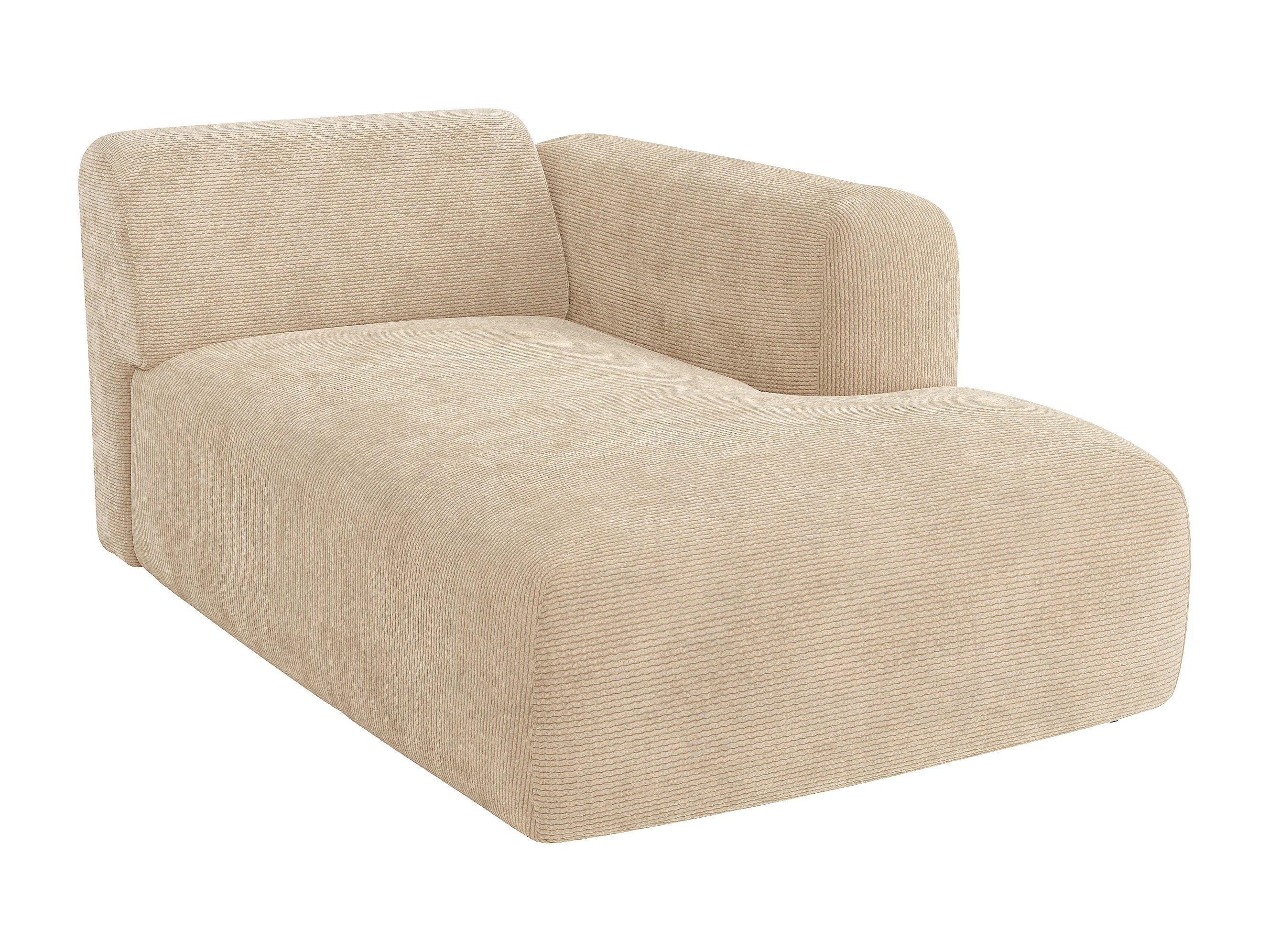 Canapé velours côtelé d'angle panoramique modulable beige - POGNI
