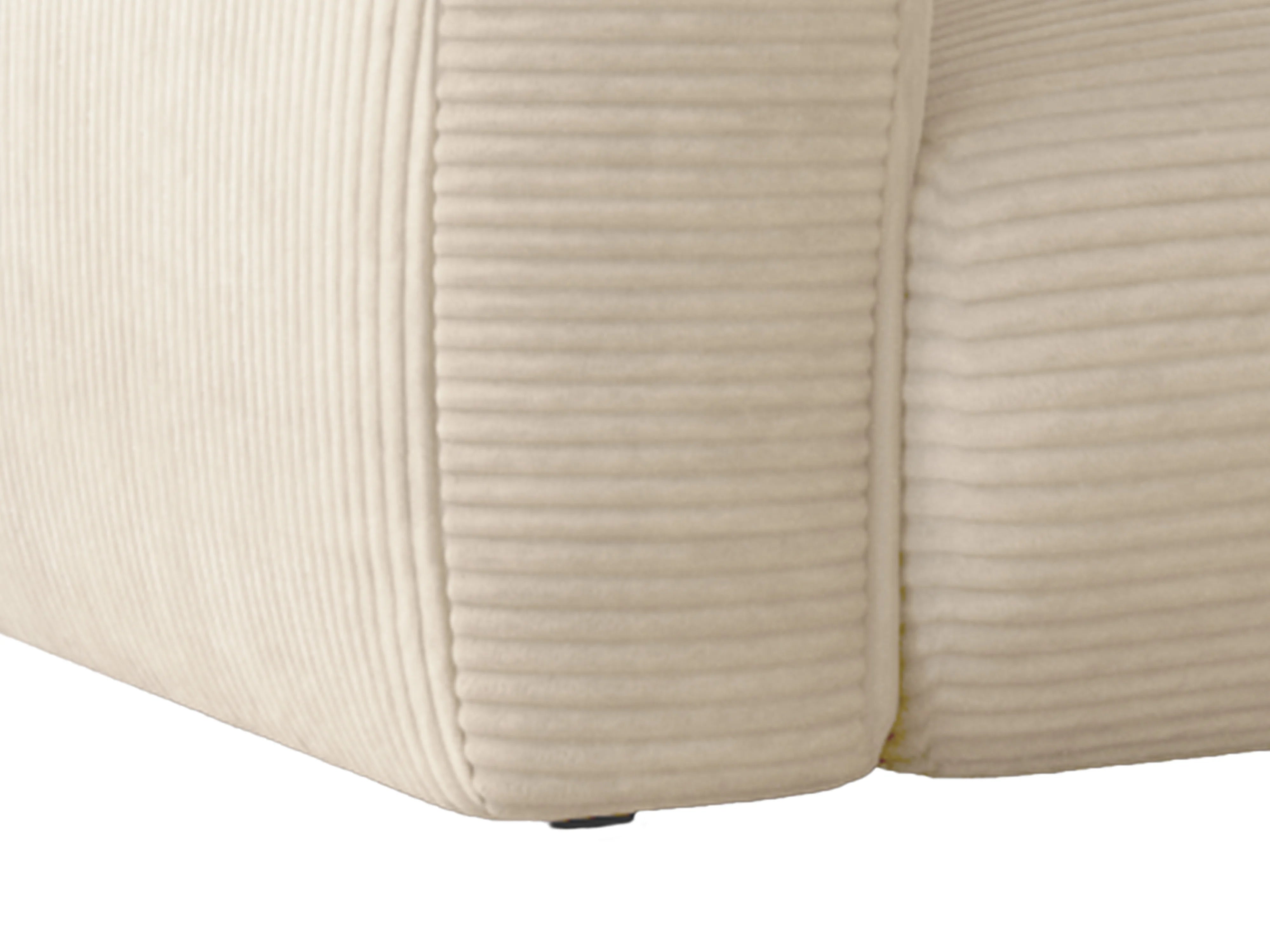 Canapé velours côtelé droit 4 places convertible beige - POGNIA