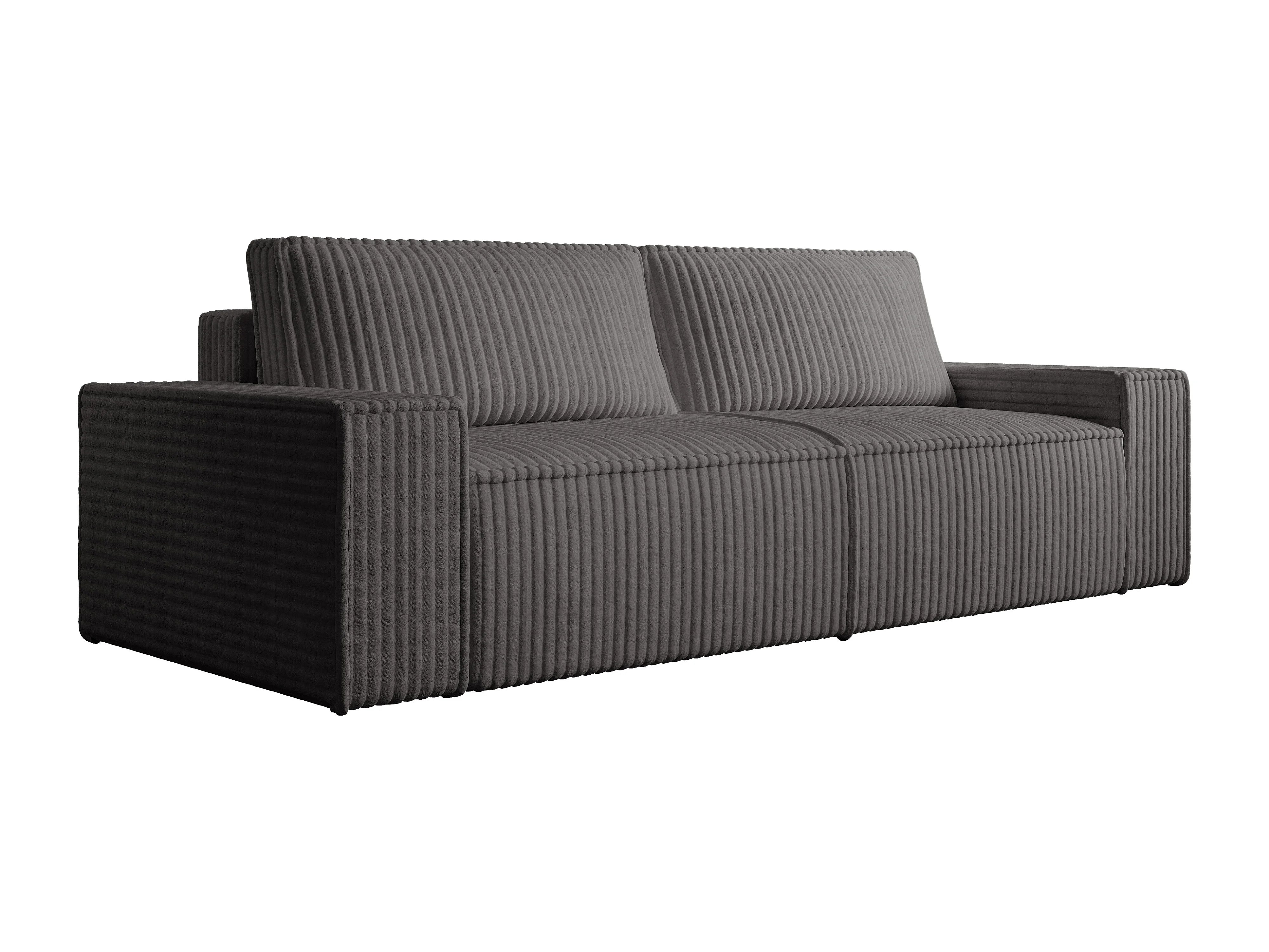 Canapé velours côtelé convertible 4 places gris anthracite - AMELIA