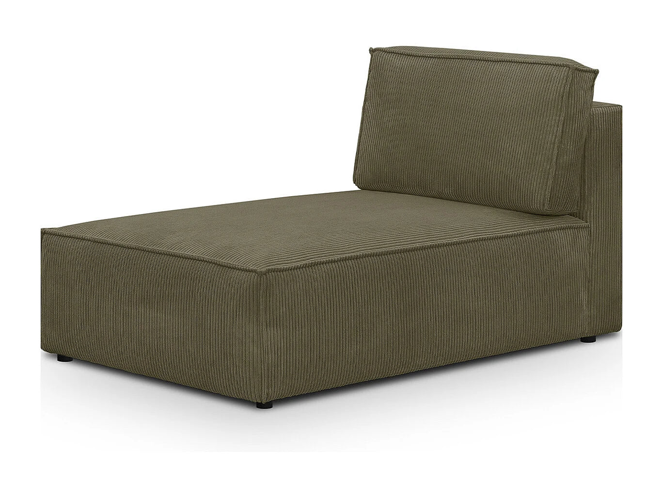 Canapé velours côtelé méridienne modulable vert kaki - HARPER MOD