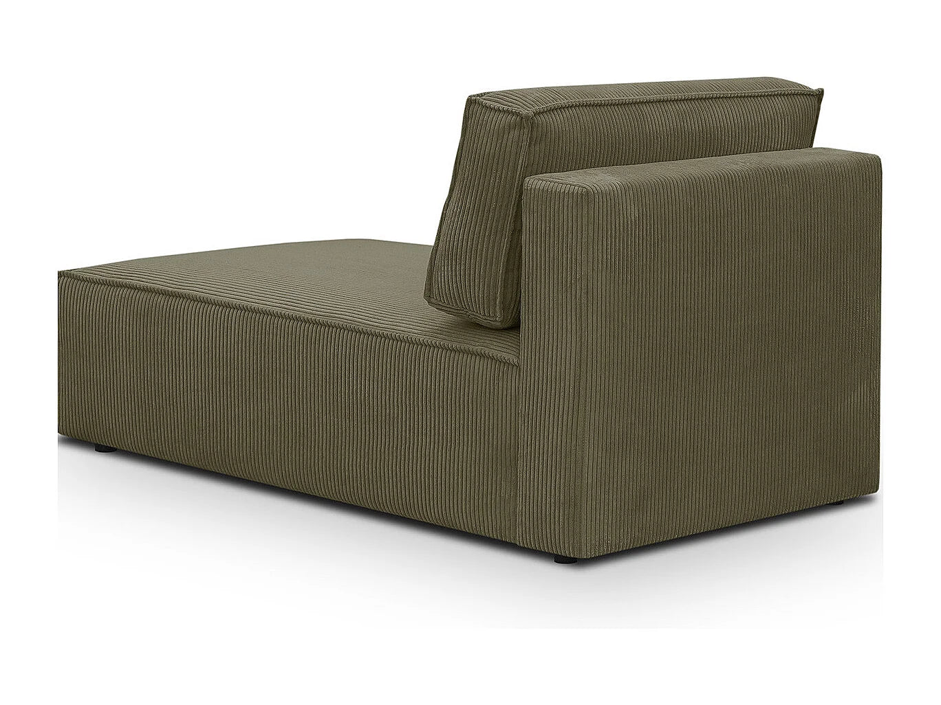 Canapé velours côtelé méridienne modulable vert kaki - HARPER MOD