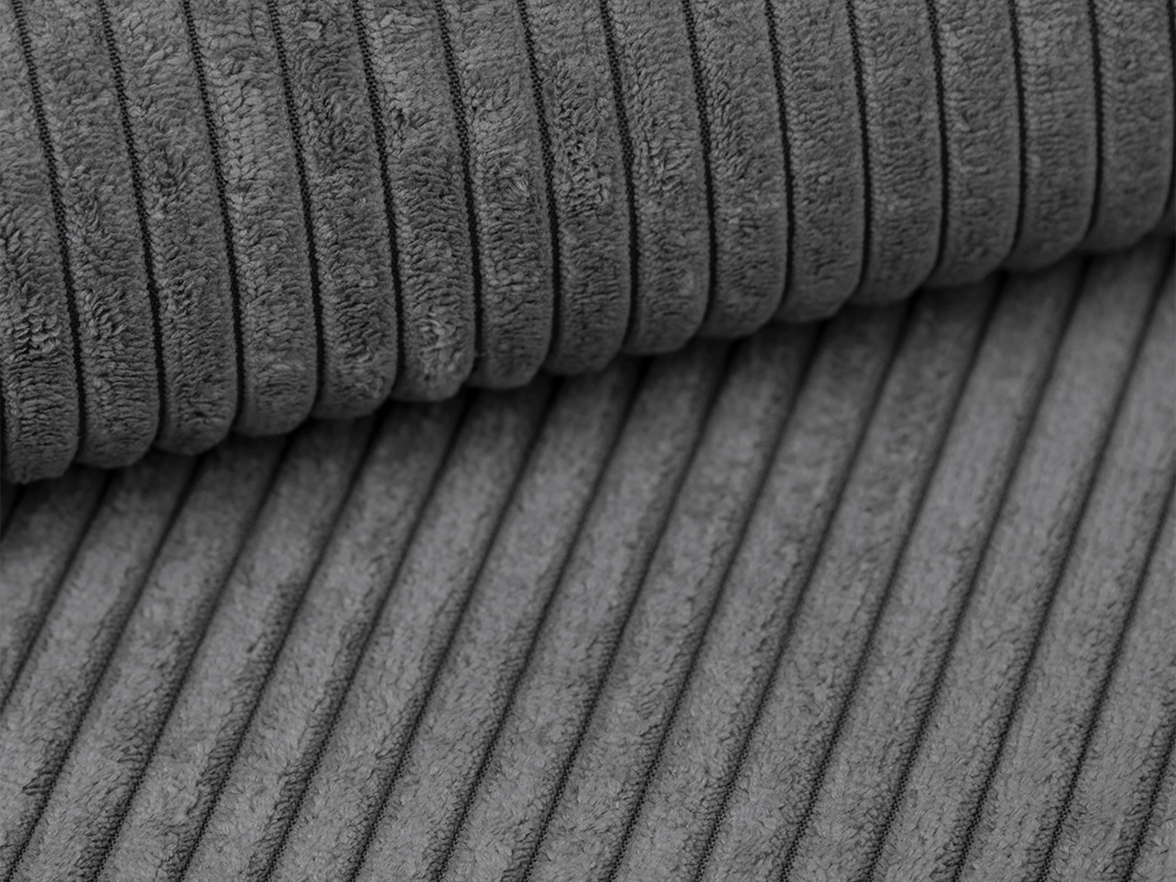Canapé velours côtelé d'angle gauche gris anthracite - ERYNEL