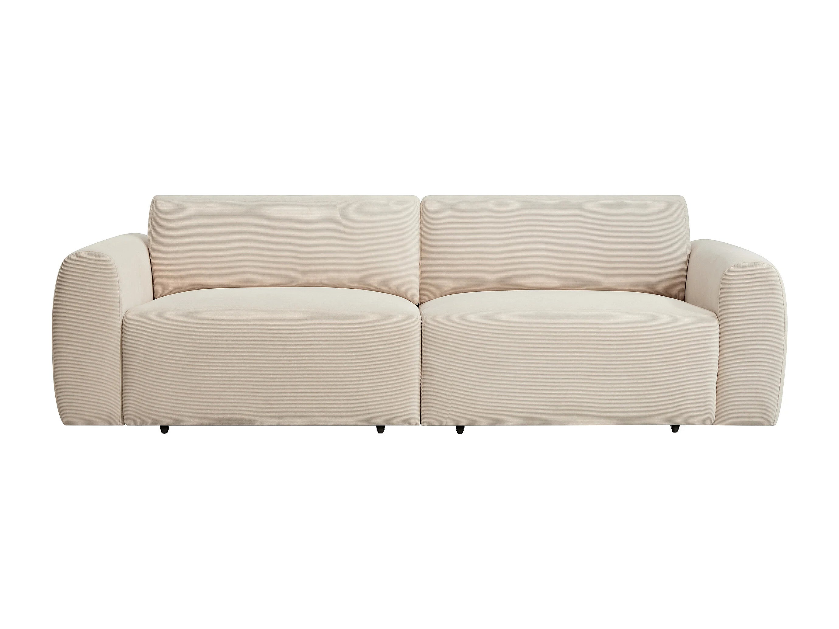 Canapé velours côtelé 4 places assise coulissante beige - PASTARO