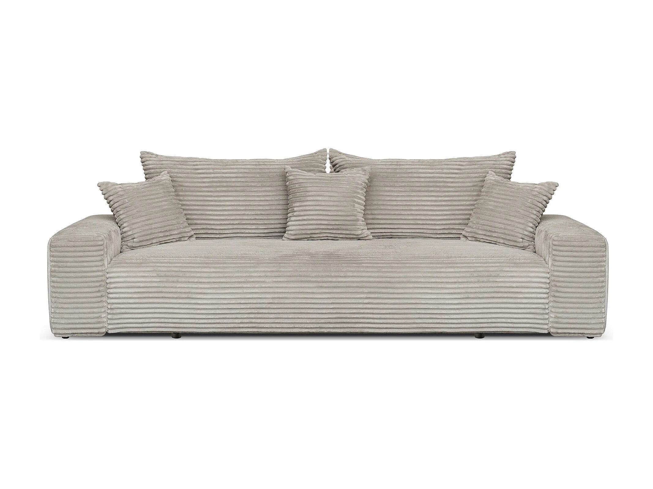 Canapé velours côtelé convertible 3 places beige - CORDO