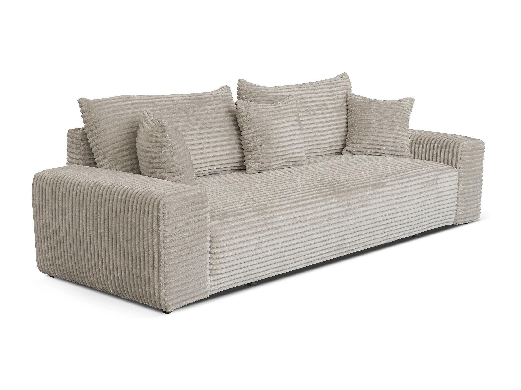Canapé velours côtelé convertible 3 places beige - CORDO