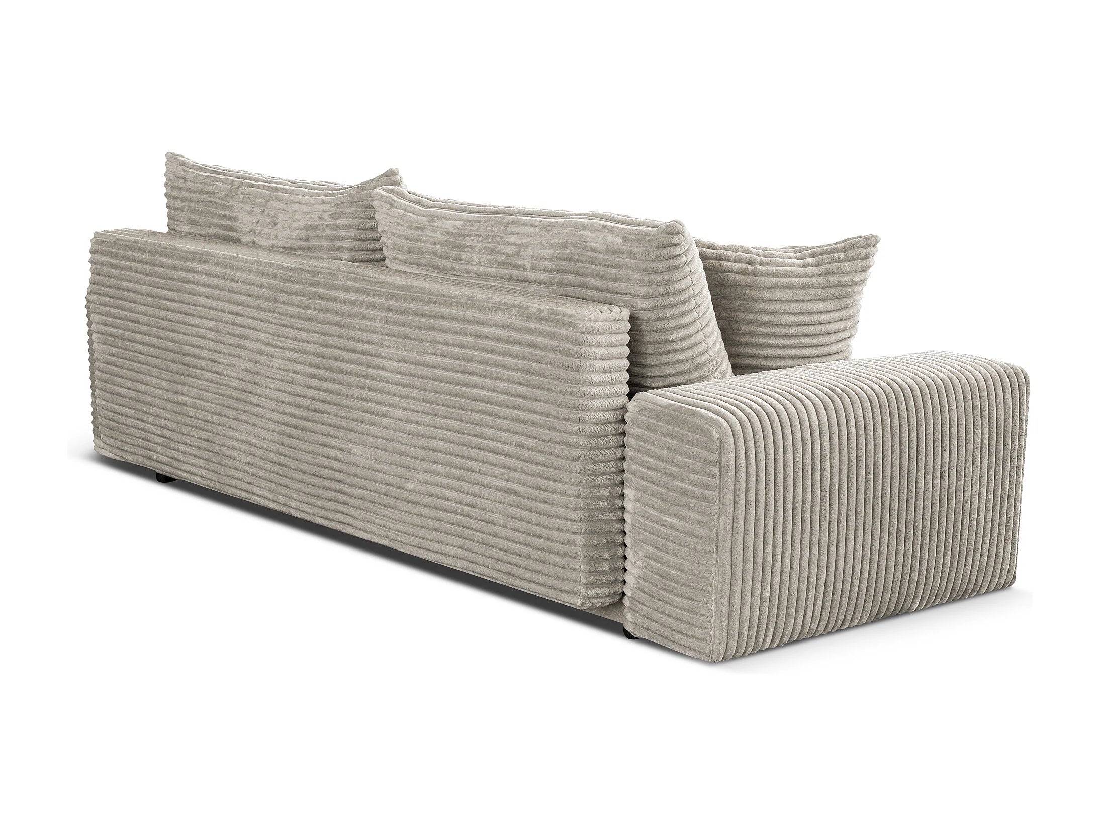 Canapé velours côtelé convertible 3 places beige - CORDO