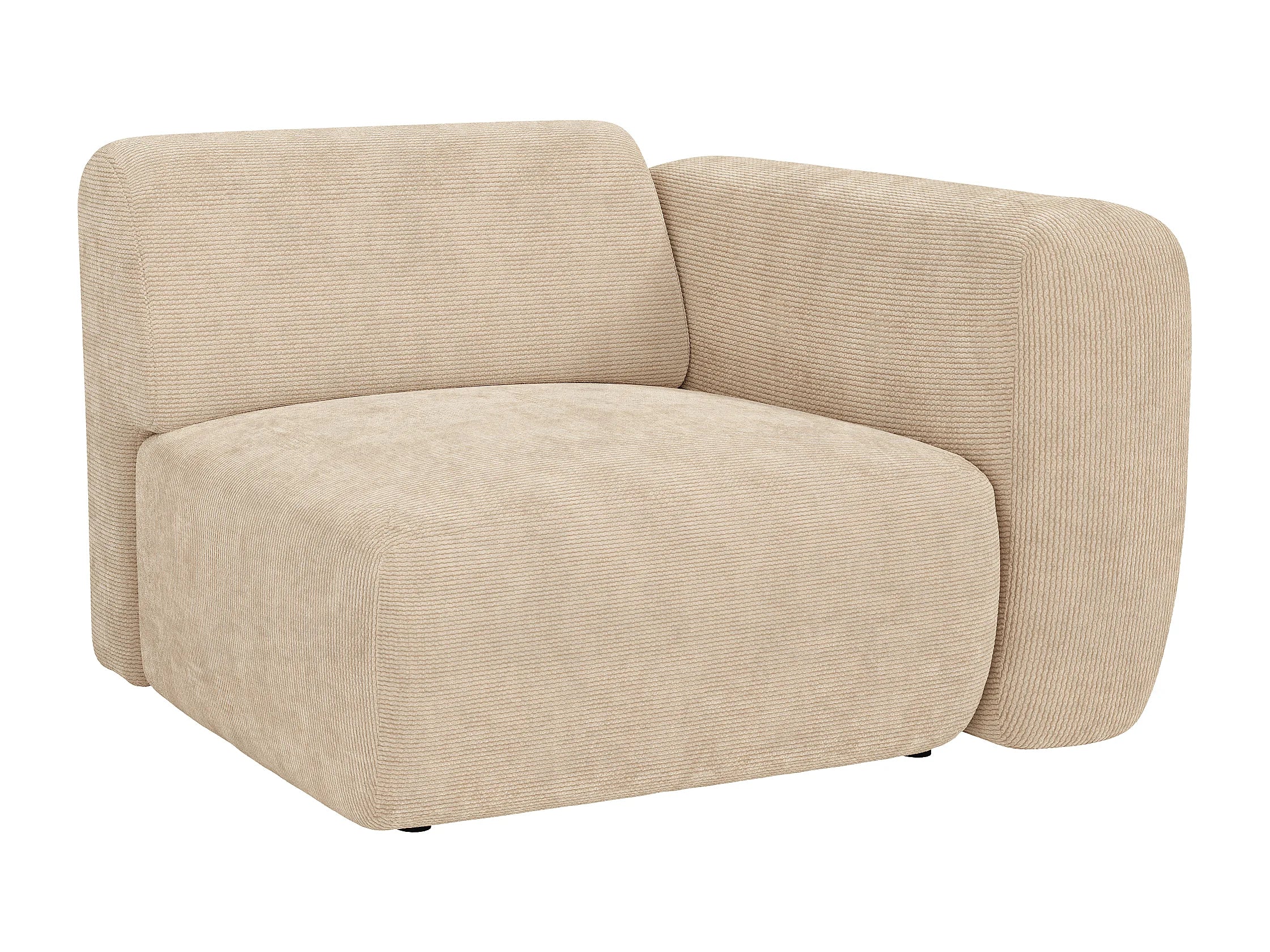 Canapé velours côtelé modulable 4 places beige - POGNI