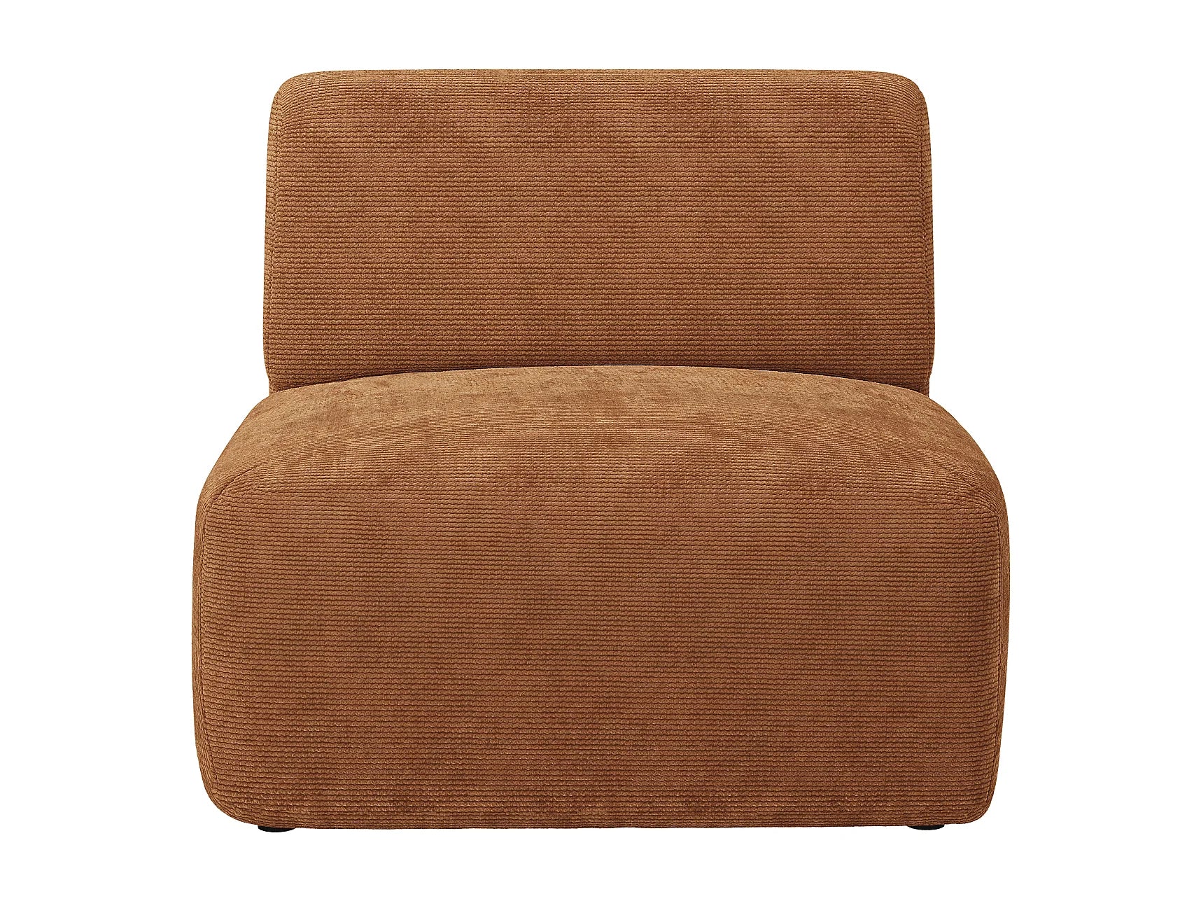 Canapé velours côtelé modulable 4 places terracotta - POGNI