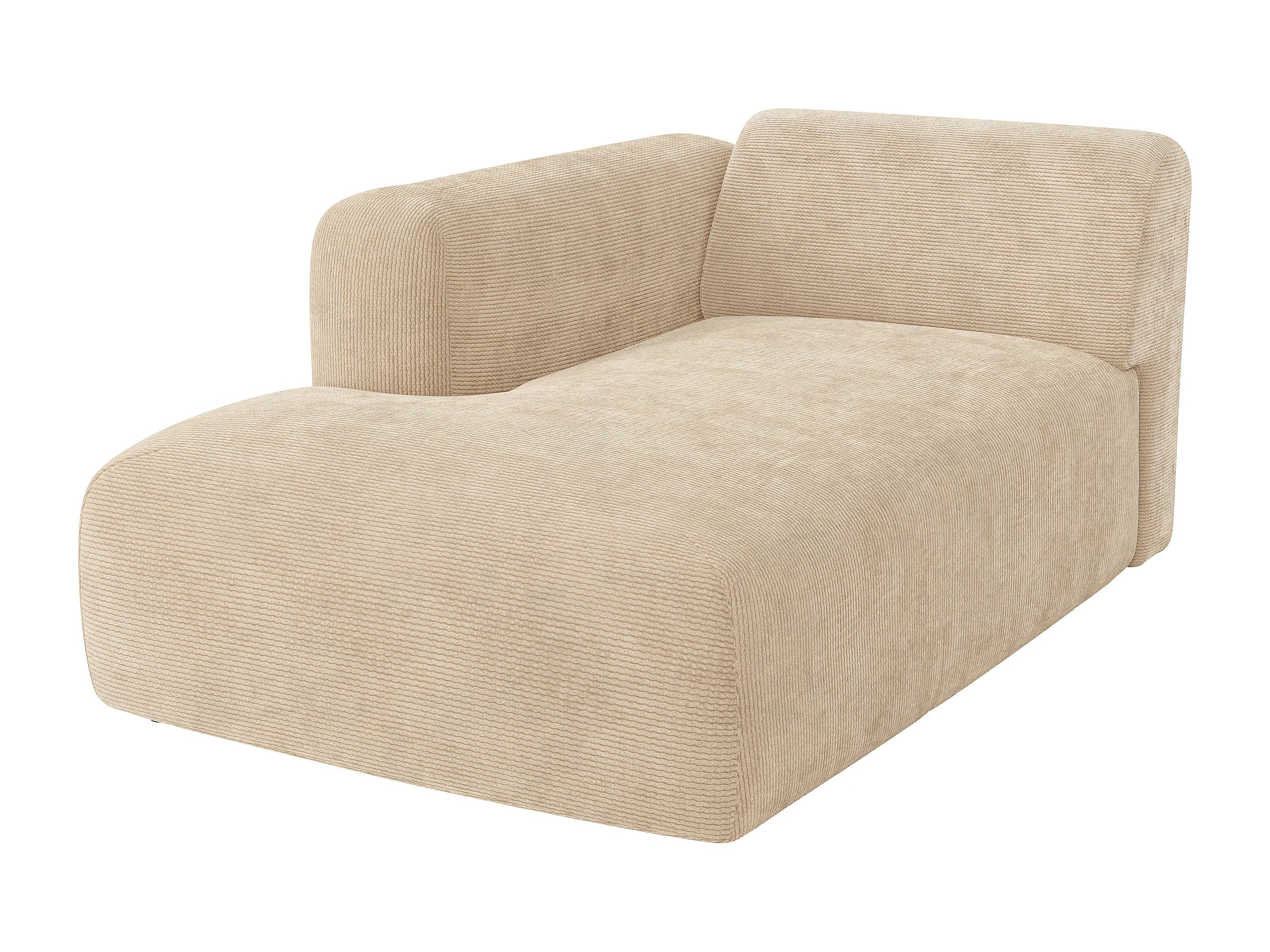 Canapé velours côtelé d'angle panoramique modulable beige - POGNI